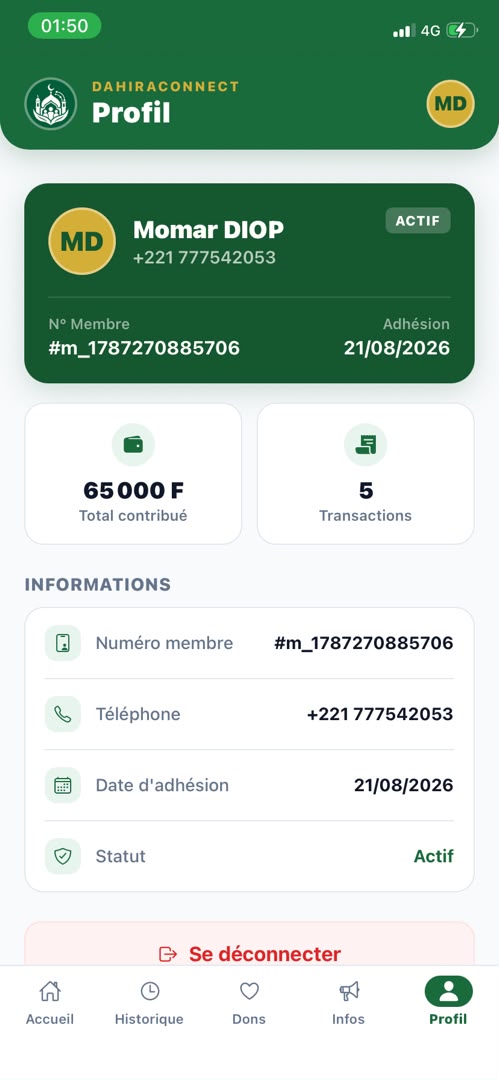 DahiraConnect - Suivi des paiements
